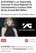 BLACKPINK成员目前与YG娱乐的合约已进入最后一年